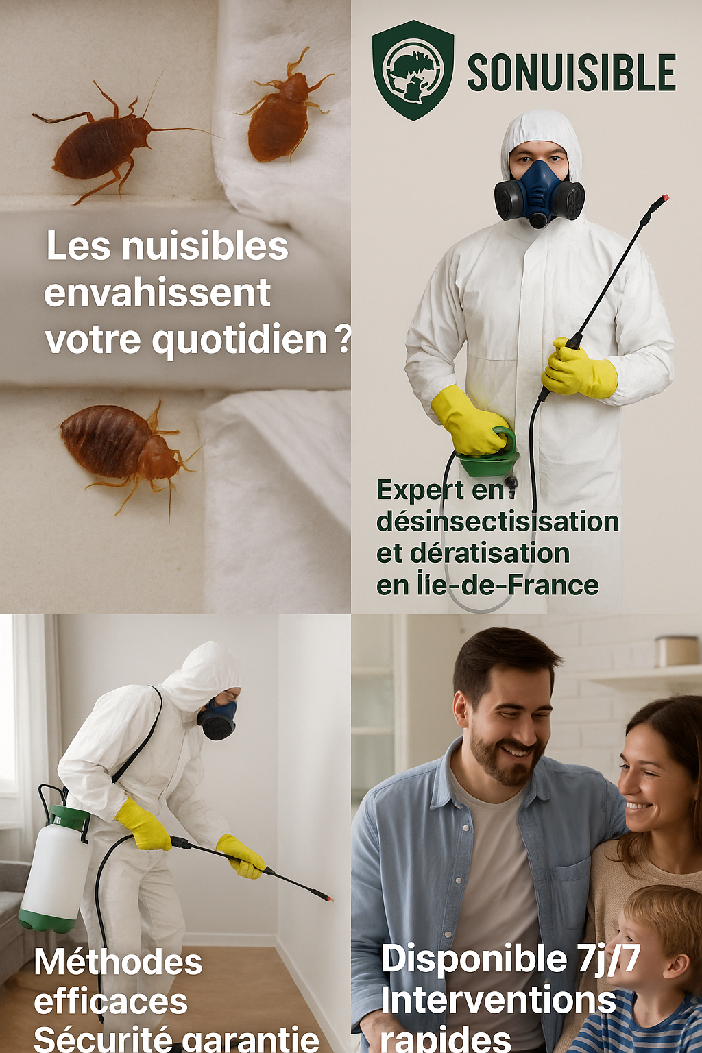 Désinsectisation tous types de nuisibles : Blattes, Punaises de lits …