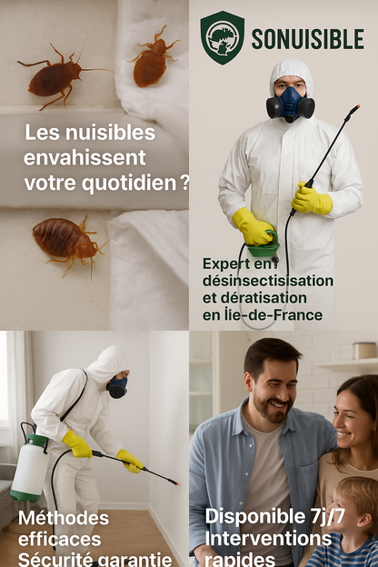 Désinsectisation tous types de nuisibles : Blattes, Punaises de lits …